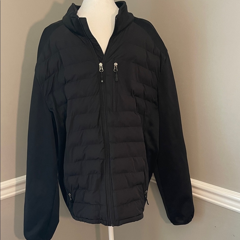Men's Black Quilted Jacket Weatherproof 32° lightweight packable XXL